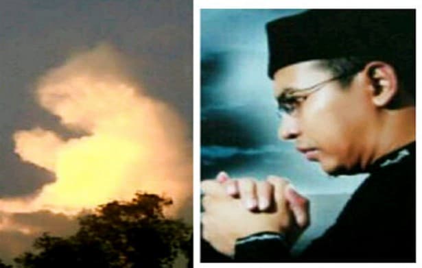 Awan Berbentuk Orang Berdoa di Atas Pemakaman Uje
