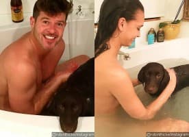 Foto di Bathtub, Robin Thicke dan Kekasih Mandi Bareng?
