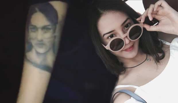 Ngefans Berat, Pria Ini Bikin Tato Wajah Anya Geraldine di Lengan