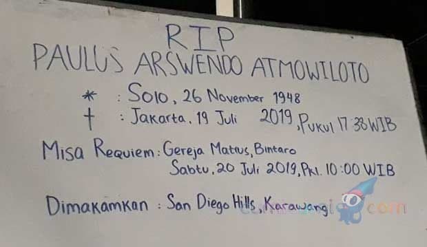 Sakit Kanker Kandung Kemih, Arswendo Atmowiloto Tutup Usia dalam Senyuman